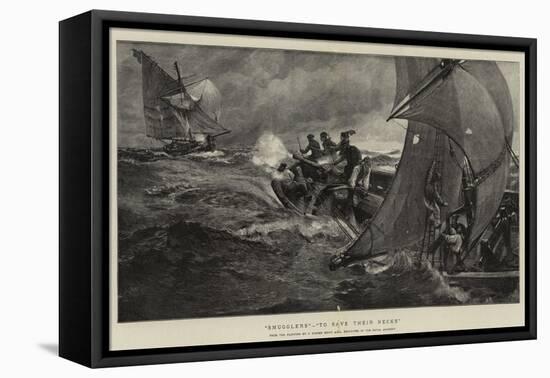 Smugglers, To Save their Necks-Charles Napier Hemy-Framed Stretched Canvas