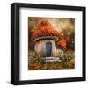 Smurfs Mushroom Meadow Cottage-null-Framed Art Print