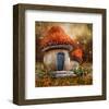 Smurfs Mushroom Meadow Cottage-null-Framed Art Print