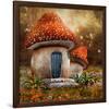 Smurfs Mushroom Meadow Cottage-null-Framed Art Print