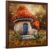 Smurfs Mushroom Meadow Cottage-null-Framed Art Print