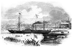 Cunard Line's First Transatlantic Liner 'Britannia' Leaving Boston, Massachusetts, USA, 1847-Smyth-Framed Stretched Canvas