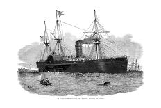 Cunard Line's First Transatlantic Liner 'Britannia' Leaving Boston, Massachusetts, USA, 1847-Smyth-Framed Giclee Print