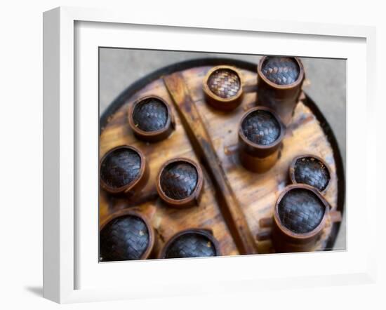 Snack Food in Bamboo Containers, Three Gorges, Yangtze River, China-Keren Su-Framed Photographic Print