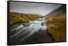 Snaefellsness, National Park, Glacial river flowing through mossy tundra, Iceland, Polar Regions-Jon Reaves-Framed Stretched Canvas