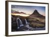 Snaefellsness Peninsula, Iceland. Midnight Sun at the Kirkjufell Mountain.-Marco Bottigelli-Framed Photographic Print