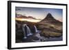 Snaefellsness Peninsula, Iceland. Midnight Sun at the Kirkjufell Mountain.-Marco Bottigelli-Framed Photographic Print