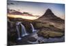 Snaefellsness Peninsula, Iceland. Midnight Sun at the Kirkjufell Mountain.-Marco Bottigelli-Mounted Photographic Print