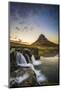 Snaefellsness Peninsula, Iceland. Midnight Sun at the Kirkjufell Mountain.-Marco Bottigelli-Mounted Photographic Print