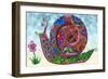 Snail Coloured-Delyth Angharad-Framed Giclee Print