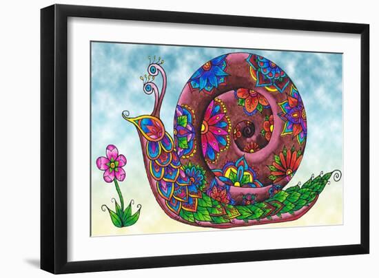 Snail Coloured-Delyth Angharad-Framed Giclee Print