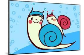 Snail Family-Minoji-Mounted Poster