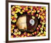 Snail painted Rose Petals-null-Framed Art Print