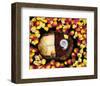 Snail painted Rose Petals-null-Framed Art Print