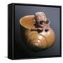 Snail Shaped Vessel with Figure of an Old Man-null-Framed Stretched Canvas