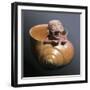 Snail Shaped Vessel with Figure of an Old Man-null-Framed Photo