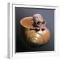 Snail Shaped Vessel with Figure of an Old Man-null-Framed Photo