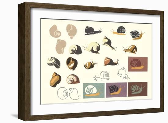 Snails and More Snails-null-Framed Art Print