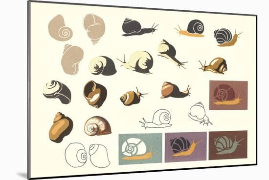 Snails and More Snails-null-Mounted Art Print