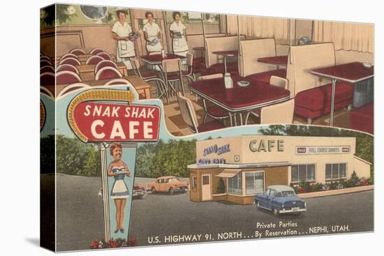 Snak Shak Cafe, Retro Diner-null-Stretched Canvas