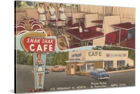 Snak Shak Cafe, Retro Diner-null-Stretched Canvas