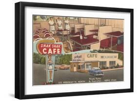 Snak Shak Cafe, Retro Diner-null-Framed Art Print