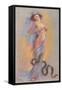 Snake and Woman with Hands on Breasts-null-Framed Stretched Canvas