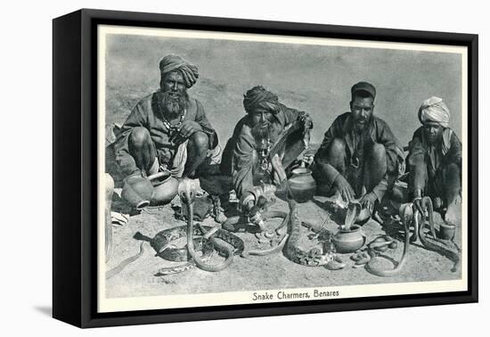 Snake Charmers, Benares, India-null-Framed Stretched Canvas
