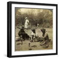 Snake Charmers, Delhi, India-Underwood & Underwood-Framed Photographic Print