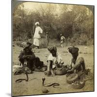 Snake Charmers, Delhi, India-Underwood & Underwood-Mounted Photographic Print