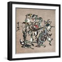 Snake Extermination of by Frog-Kyosai Kawanabe-Framed Giclee Print