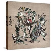 Snake Extermination of by Frog-Kyosai Kawanabe-Stretched Canvas