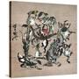 Snake Extermination of by Frog-Kyosai Kawanabe-Stretched Canvas
