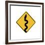 Snake in Road Sign-J Hovenstine Studios-Framed Giclee Print