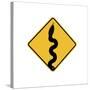 Snake in Road Sign-J Hovenstine Studios-Stretched Canvas