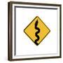 Snake in Road Sign-J Hovenstine Studios-Framed Giclee Print