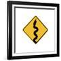 Snake in Road Sign-J Hovenstine Studios-Framed Giclee Print