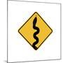 Snake in Road Sign-J Hovenstine Studios-Mounted Giclee Print