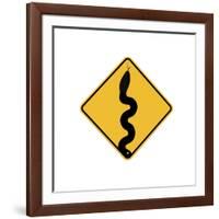 Snake in Road Sign-J Hovenstine Studios-Framed Giclee Print