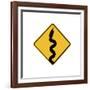 Snake in Road Sign-J Hovenstine Studios-Framed Giclee Print