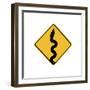 Snake in Road Sign-J Hovenstine Studios-Framed Giclee Print