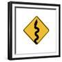 Snake in Road Sign-J Hovenstine Studios-Framed Giclee Print