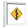 Snake in Road Sign-J Hovenstine Studios-Framed Giclee Print