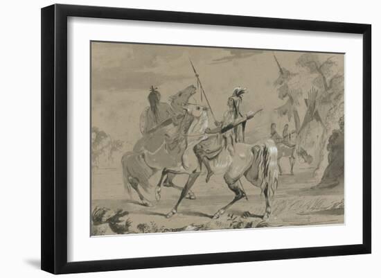 Snake Indians in Full Costume-Alfred Jacob Miller-Framed Premium Giclee Print