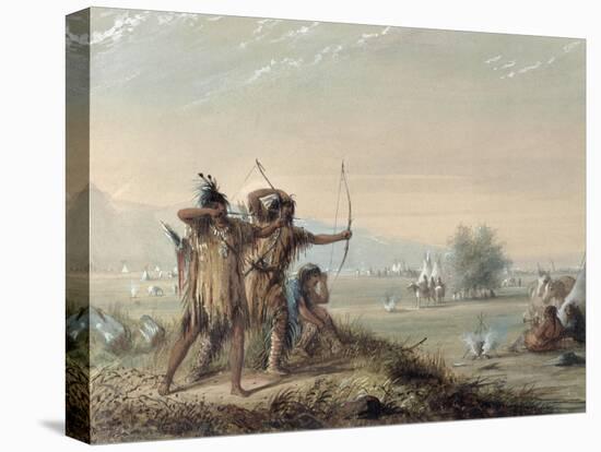 Snake Indians Testing Bows, 1837-Alfred Jacob Miller-Stretched Canvas