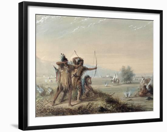 Snake Indians Testing Bows, 1837-Alfred Jacob Miller-Framed Giclee Print