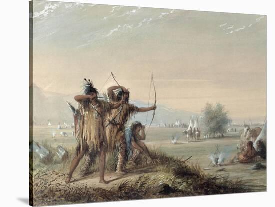 Snake Indians Testing Bows, 1837-Alfred Jacob Miller-Stretched Canvas