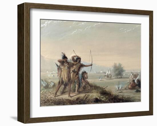 Snake Indians Testing Bows, 1837-Alfred Jacob Miller-Framed Giclee Print