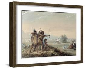 Snake Indians Testing Bows, 1837-Alfred Jacob Miller-Framed Giclee Print