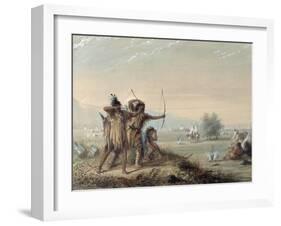 Snake Indians Testing Bows, 1837-Alfred Jacob Miller-Framed Giclee Print